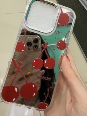 Minimalist Cherry Mirror iPhone Case